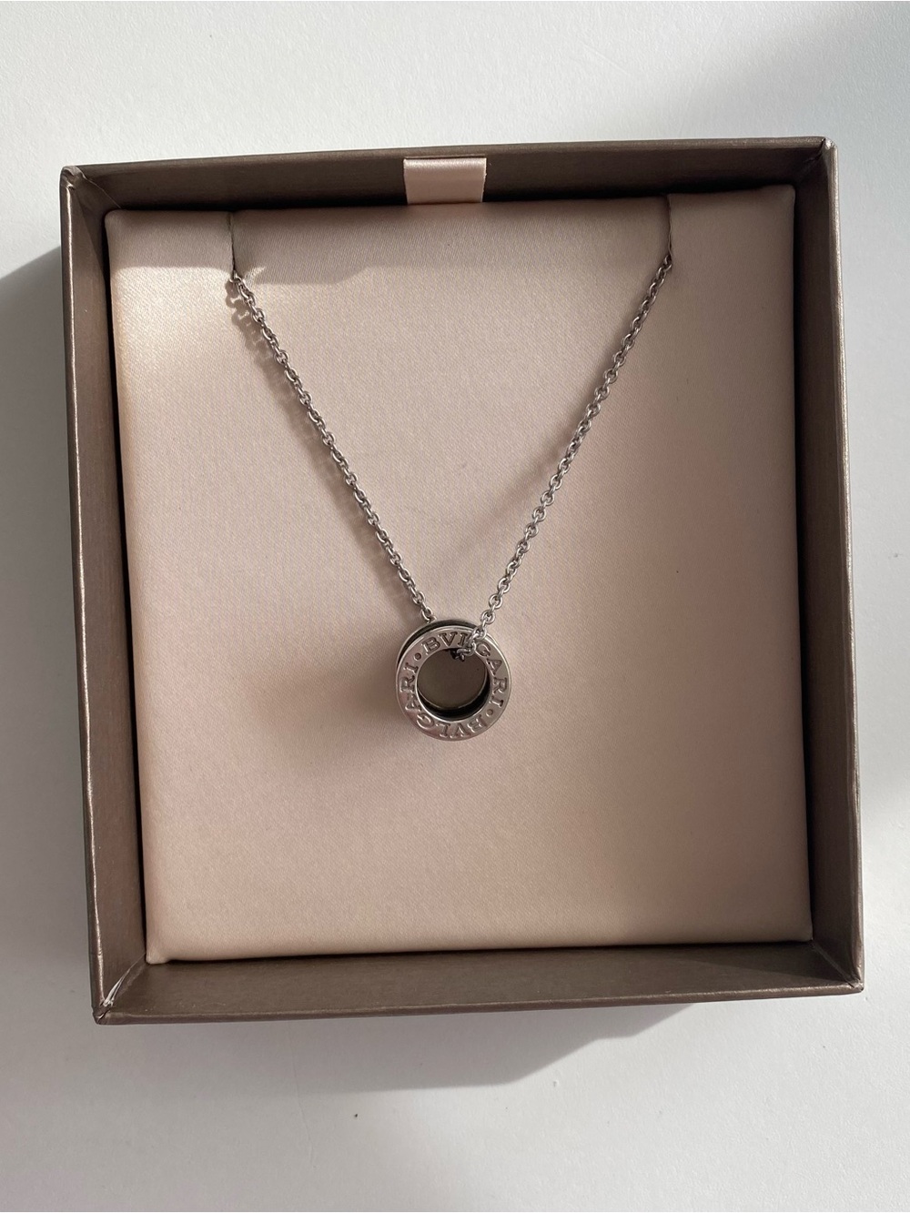 Bulgari Sterling Silver&Black Ceramic Save The Children Pendant Necklace